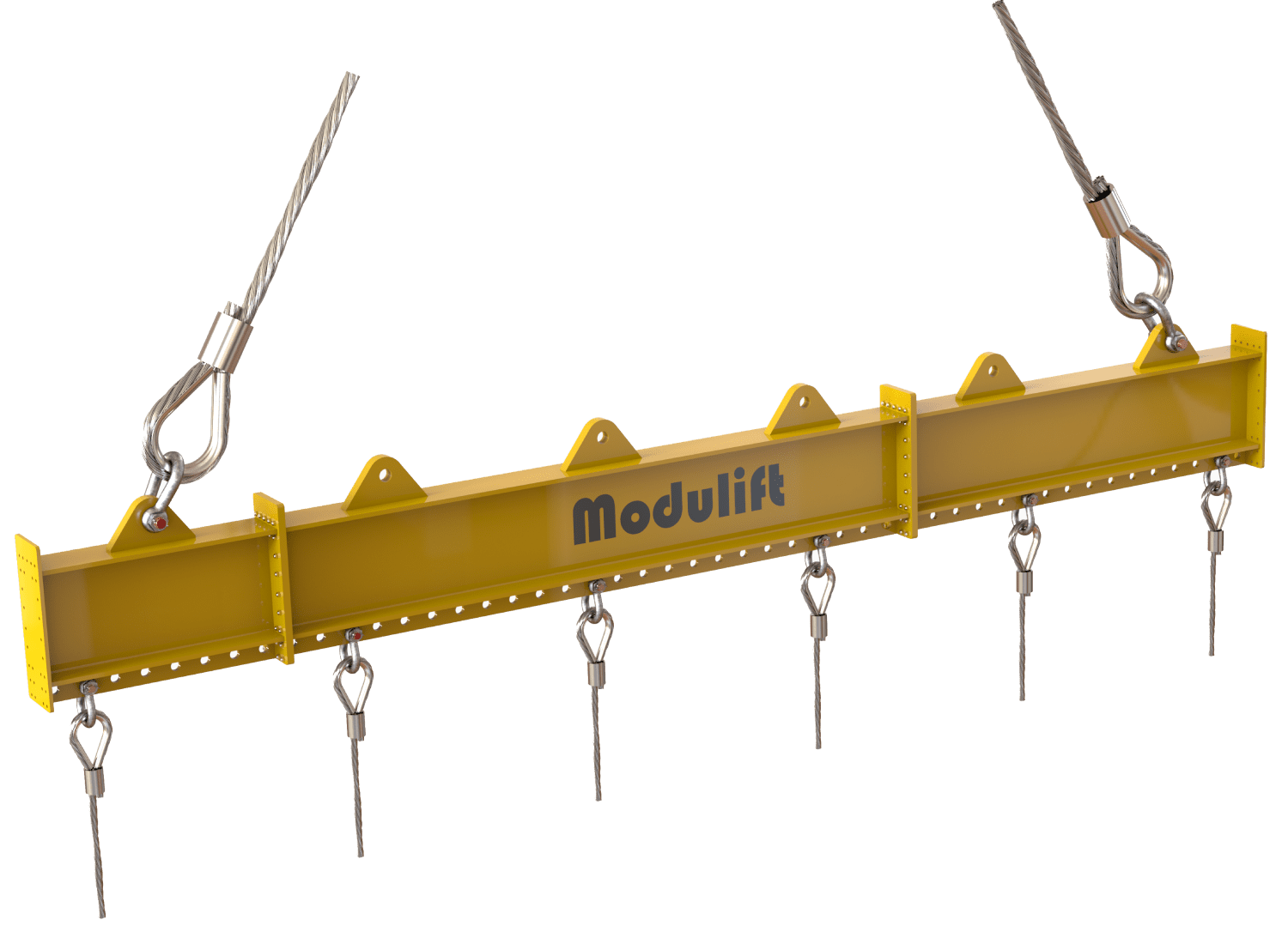 Adjustable Modular Lifting Beam, AML, with mulitple pad eyes to lift various weights and sizes