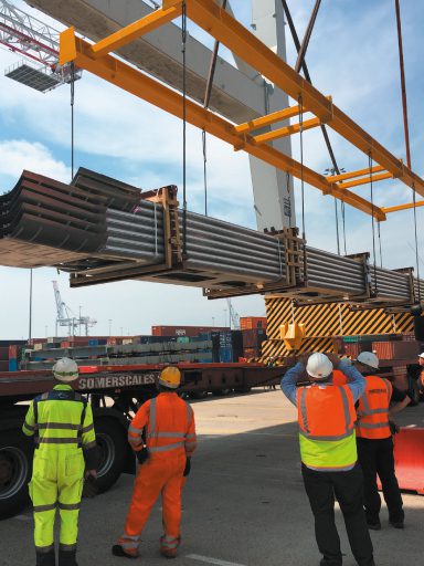 Modulift custom lifting frames lifting railcar panels off the ground