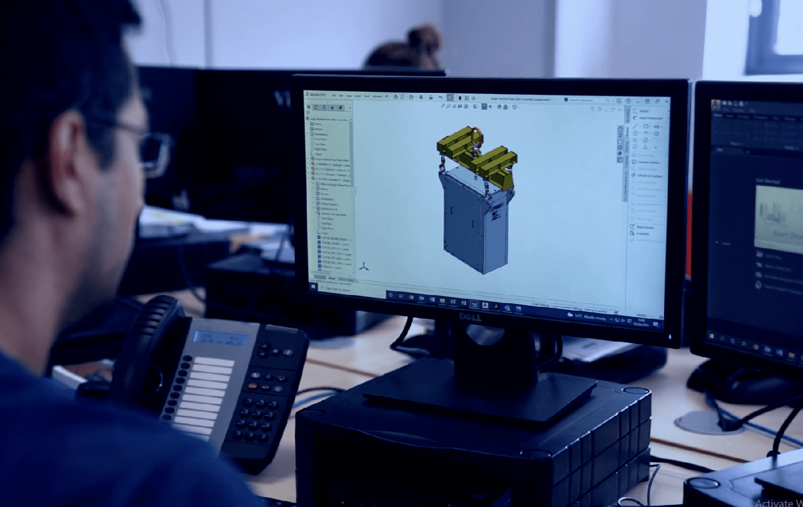 Design engineer working on 3D designs