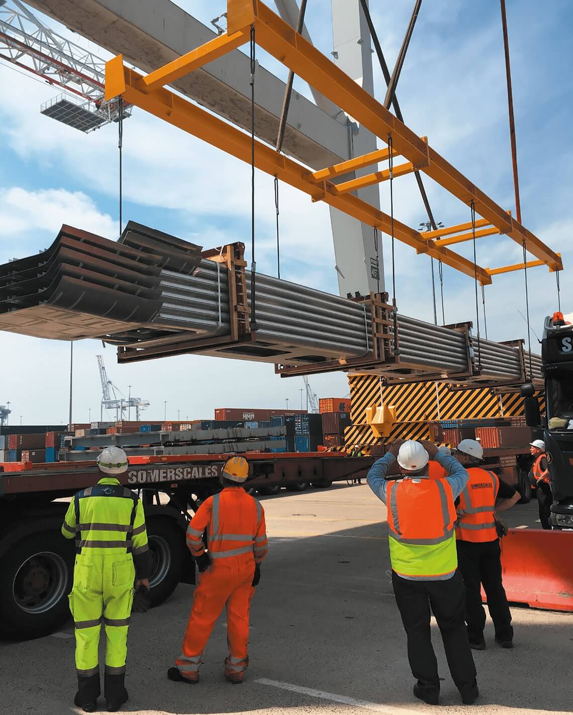 Modulift custom lifting frames lifting railcar panels off the ground