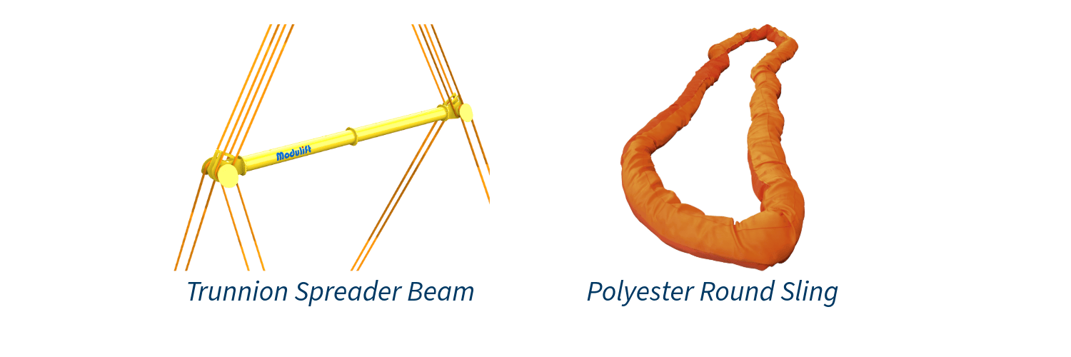Trunnion Spreader Beam and Polyester Round Sling
